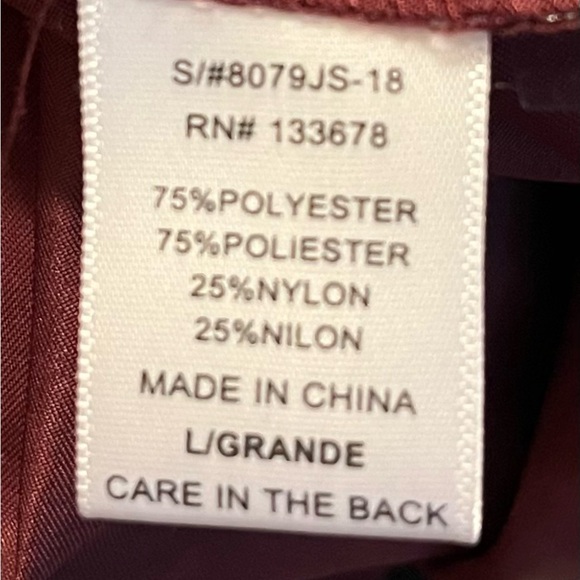 Love Tree Utility Cargo Jacket | Maroon Wine Red | Drawstring Waist | Size L - Picture 6 of 6